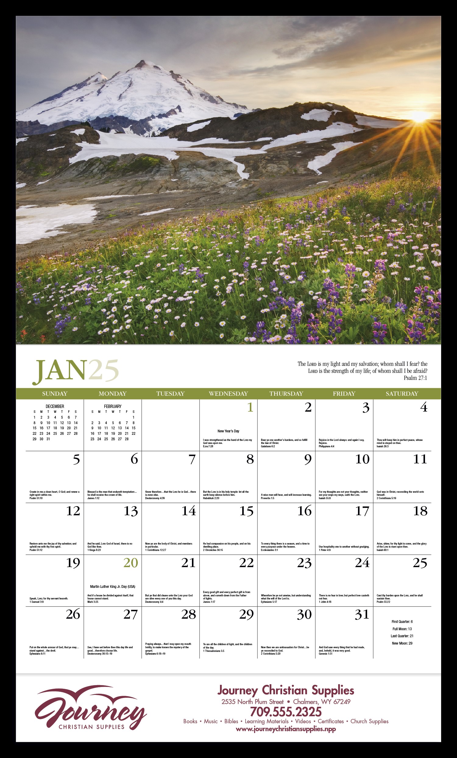Custom Printed Reflections Universal Appointment Wall Calendars